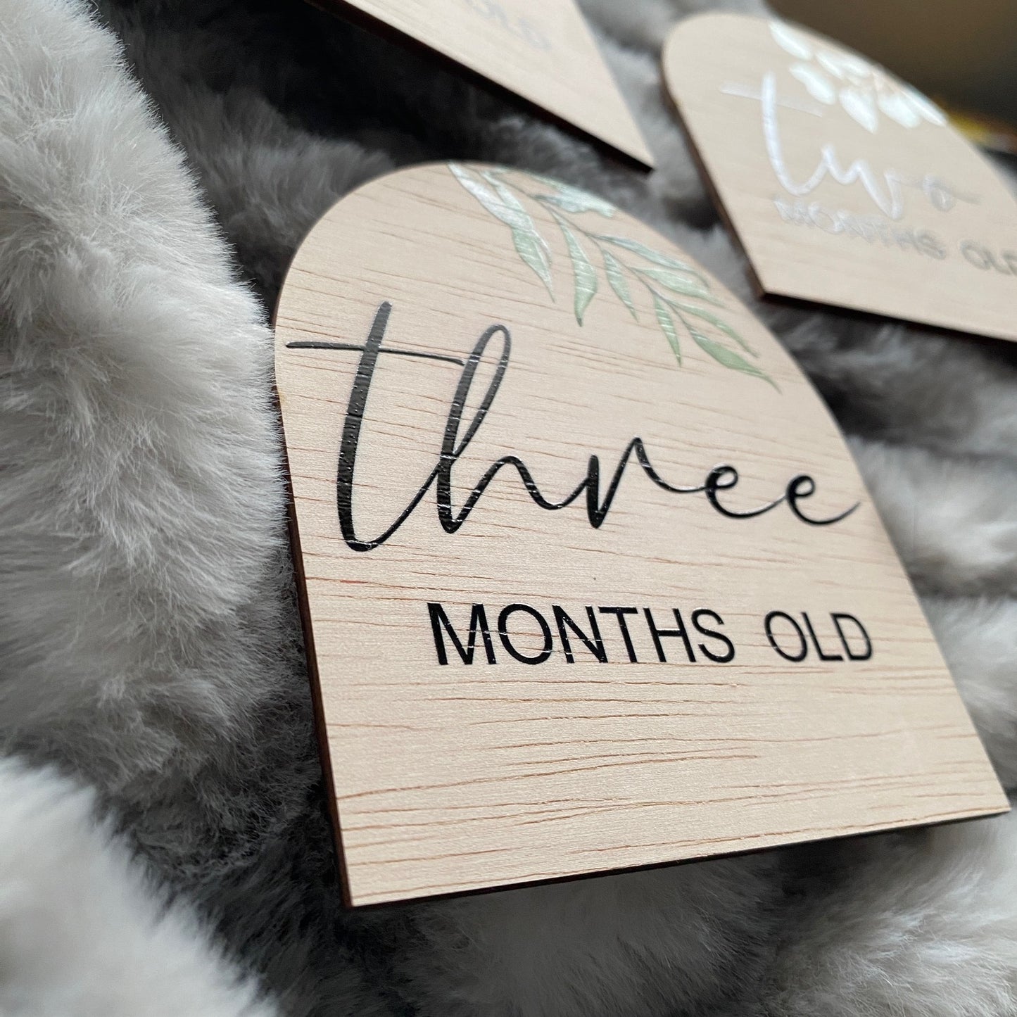 Botanical Baby Milestone Discs – UV Printed Wooden Arch Set