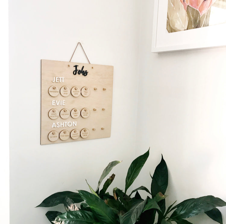 Job/chores chart - Wood and Acrylic