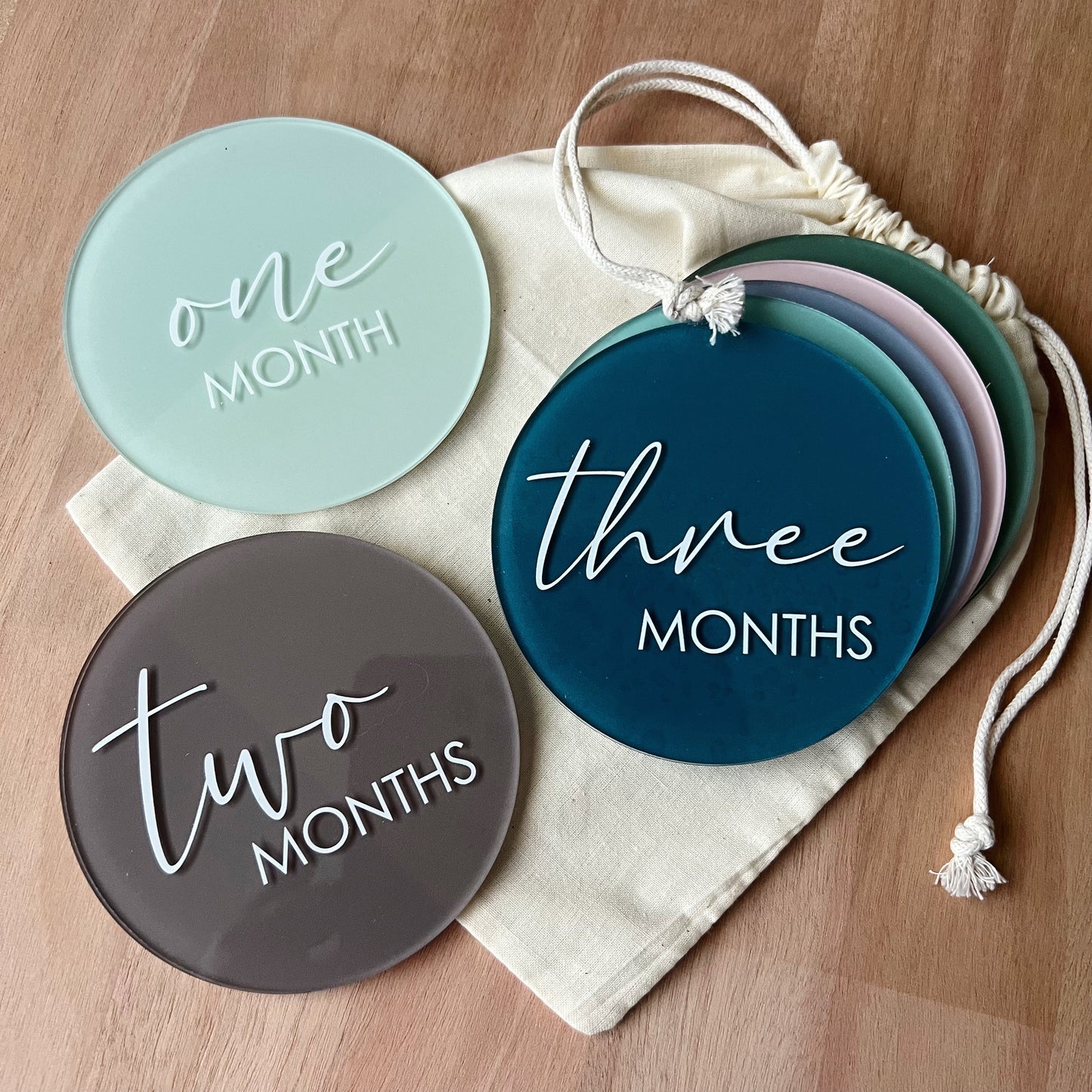 Baby Milestone Discs - Colour Printed Acrylic