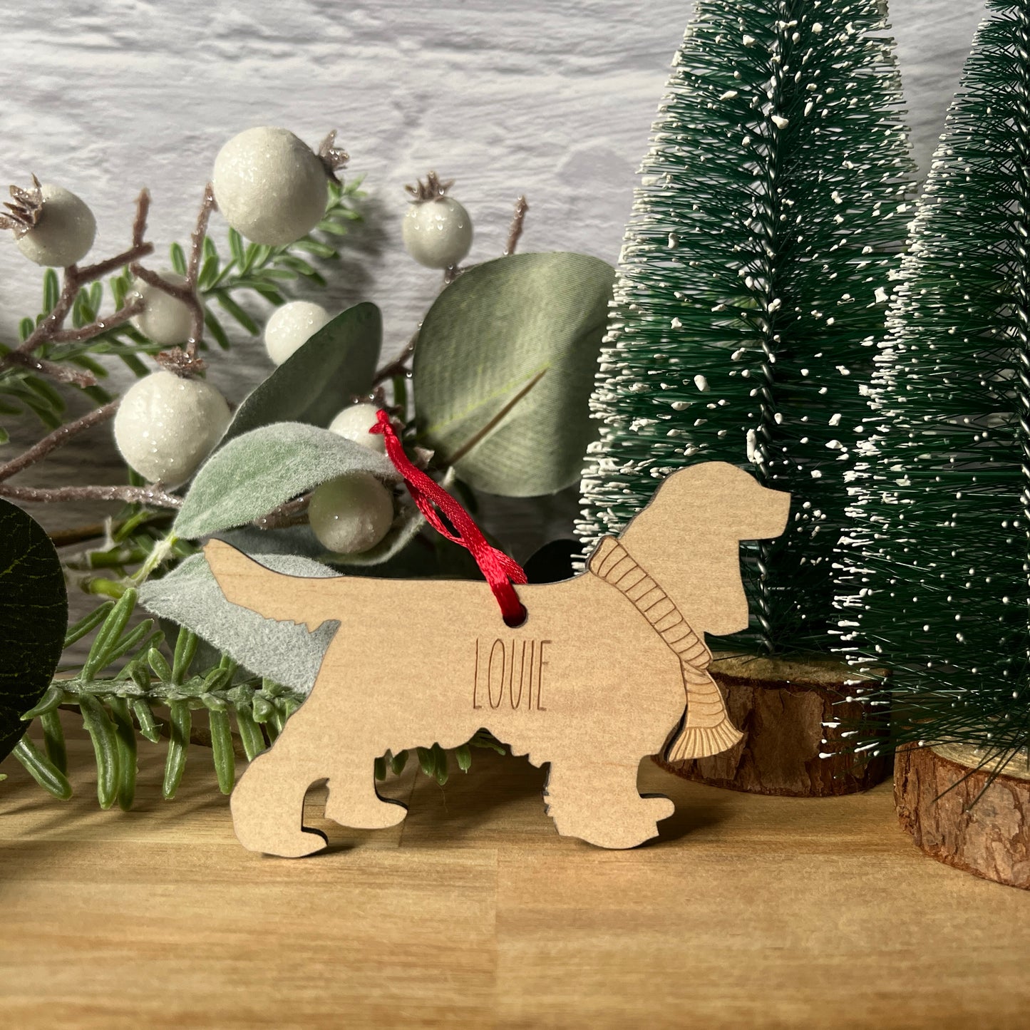 Cocker Spaniel - Personalised Wooden Dog Ornament.