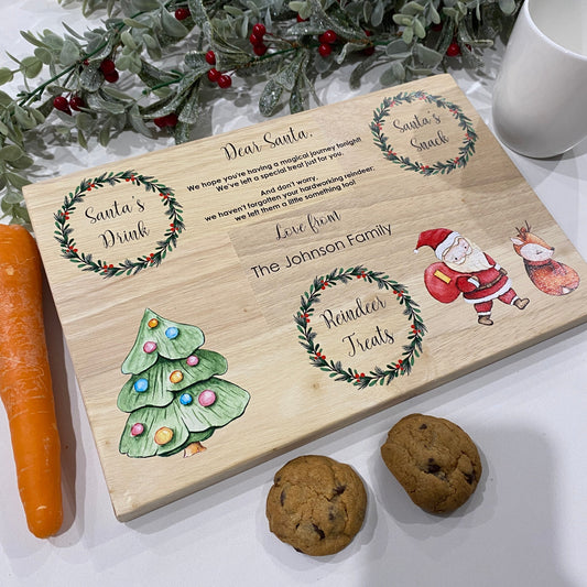 Christmas Eve Santa Treat Board - Wooden UV Printed