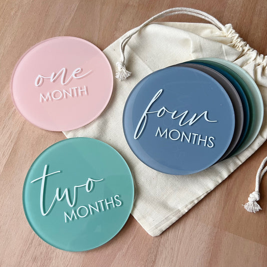 Baby Milestone Discs - Colour Printed Acrylic