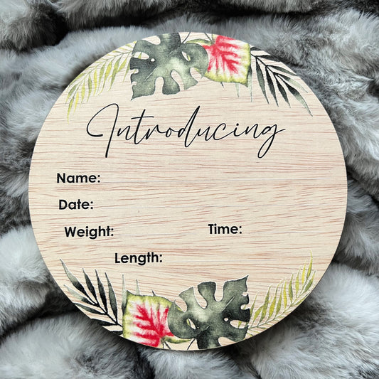 Birth Announcement Plaque - Disc - Baby