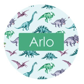 School bag tag personalised - dinosaurs