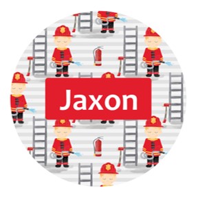 School bag tag personalised - fireman
