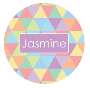 School bag tag personalised - geometric 