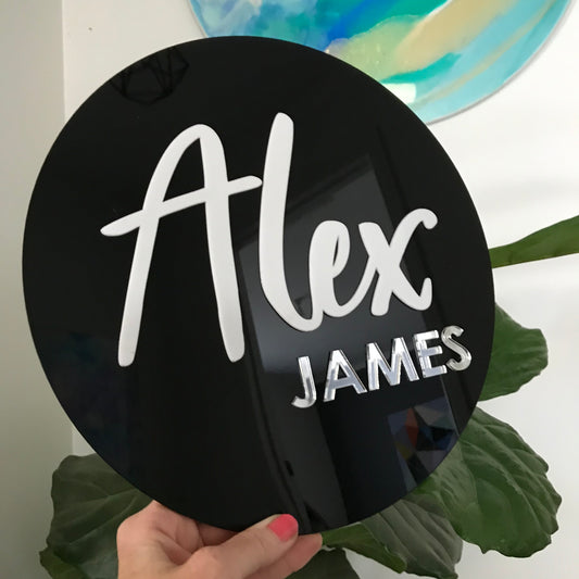 Custom Acrylic Name Sign - Round