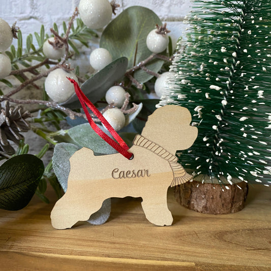 Bichon Frise - Personalised Wooden Dog Ornament.