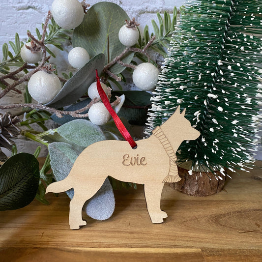 Cattle Dog / Blue Healer / Red Healer - Personalised Wooden Dog Ornament.