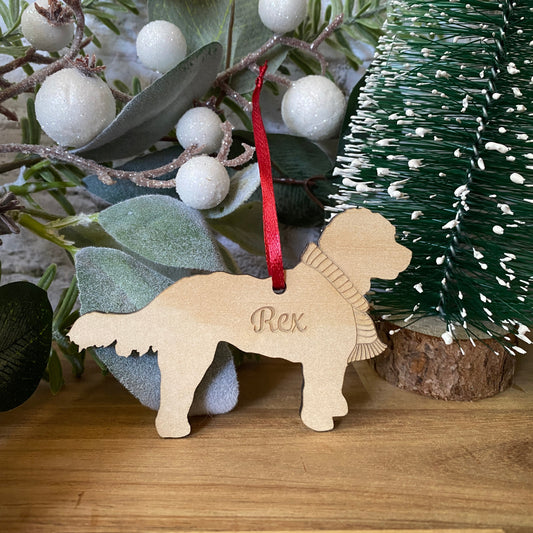 Cavoodle / Spoodle / Cockapoo - Personalised Wooden Dog Ornament.